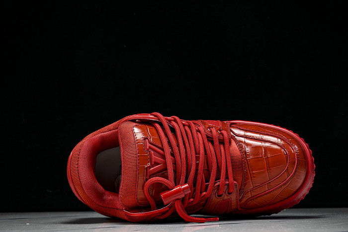 1ACN1K LEATHER CASUAL LOW TOP SPORTS SHOES FOR BOTH MEN AND WOMEN RED/REDNESS