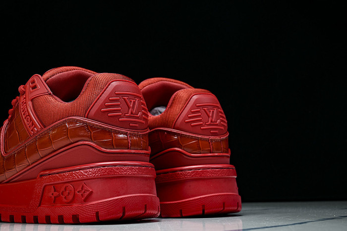 1ACN1K LEATHER CASUAL LOW TOP SPORTS SHOES FOR BOTH MEN AND WOMEN RED/REDNESS