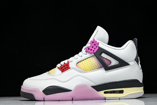 JA1135-100 AIR JORDAN 4 AJ4 MEN'S BASKETBALL SHOES PINK/WHITE/YELLOW