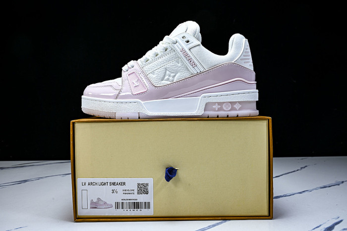 1AGZCN WOMEN 'S SHOES TRAINER SPORTY LACE UP CASUAL SNEAKERS LIGHT PINK/WHITE