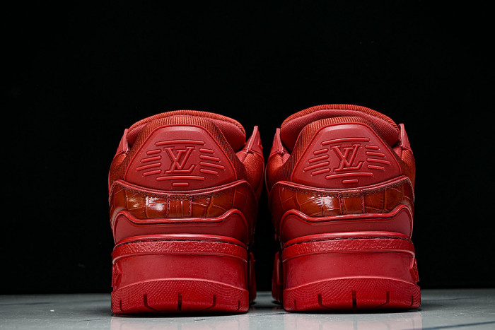 1ACN1K LEATHER CASUAL LOW TOP SPORTS SHOES FOR BOTH MEN AND WOMEN RED/REDNESS