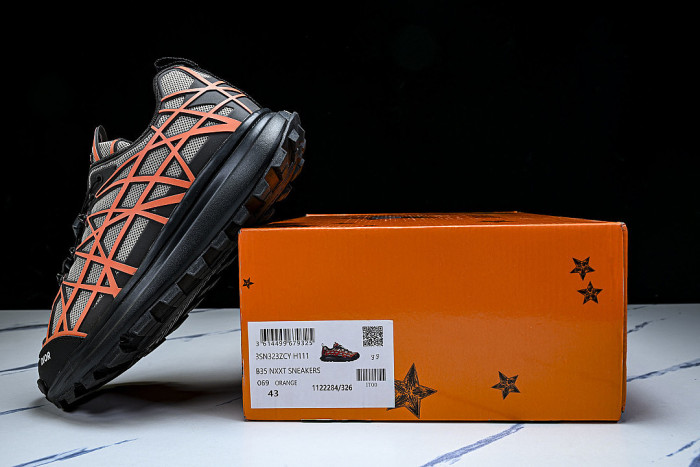 B31 MEN'S MESH FABRIC PATTERN SPORTS SHOES ORANGE/LIGHT GRAY