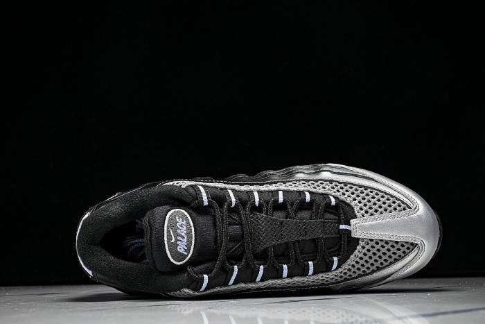 IQ7708-095 AIR MAX 95 OG AIR CUSHIONED RUNNING SHOES BLACK/SILVER
