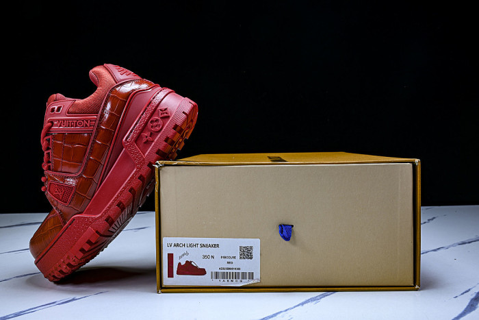 1ACN1K LEATHER CASUAL LOW TOP SPORTS SHOES FOR BOTH MEN AND WOMEN RED/REDNESS