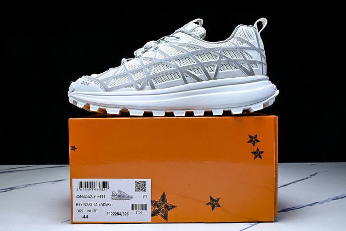 B31 MEN'S MESH FABRIC PATTERN SPORTS SHOES LIGHT GRAY/WHITE