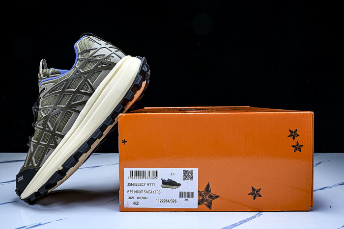 B31 MEN'S MESH FABRIC PATTERN SPORTS SHOES ARMY GREEN/BEIGE