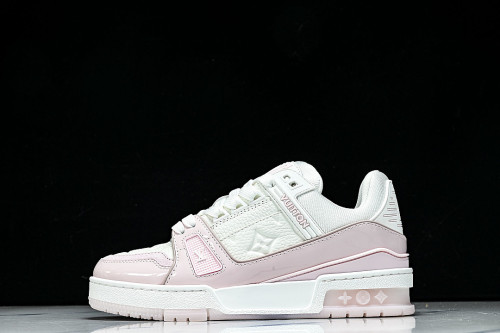 1AGZCN WOMEN 'S SHOES TRAINER SPORTY LACE UP CASUAL SNEAKERS LIGHT PINK/WHITE