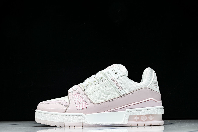 1AGZCN WOMEN 'S SHOES TRAINER SPORTY LACE UP CASUAL SNEAKERS LIGHT PINK/WHITE