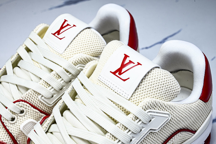 MEN'S SHOES TRAINER CASUAL SPORTS SHOES RED/BEIGE