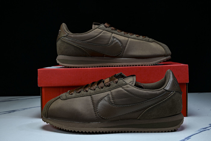 IM6034-200 CORTEZ LEATHER WOMEN'S CASUAL AND SPORTY LACE UP DAILY OUTFITS COFFEE/CHOCOLATE