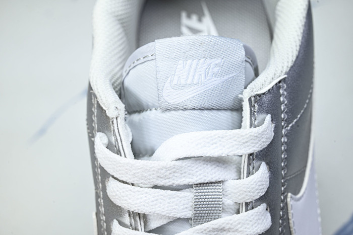 IR0042-001 CLASSIC CORTEZ LEATHER WOMEN'S CASUAL AND SPORTY LACE UP DAILY OUTFITS SILVER/GREY