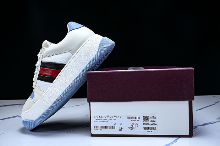 SCREENER SERIES OF THICK SOLED SPORTS SHOES FOR WOMEN WHITE/LIGHT BLUE