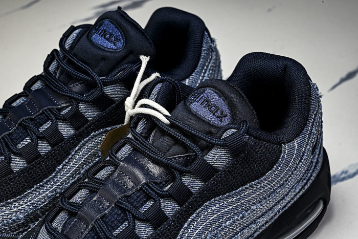 HM4743-400 AIR MAX 95 RETRO SHOCK ABSORBING AIR CUSHIONED RUNNING SHOES NAVY BLUE/BLUE