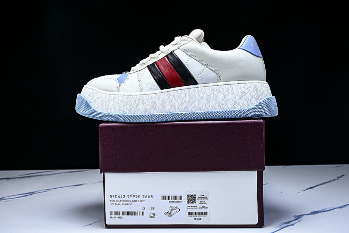SCREENER SERIES OF THICK SOLED SPORTS SHOES FOR WOMEN WHITE/LIGHT BLUE