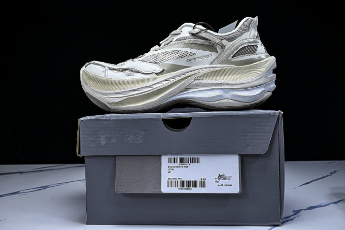 WMRTN-9191 BALENCIAGA JET THICK SOLED LOW TOP DAD SHOES BEIGE/LIGHT GRAY