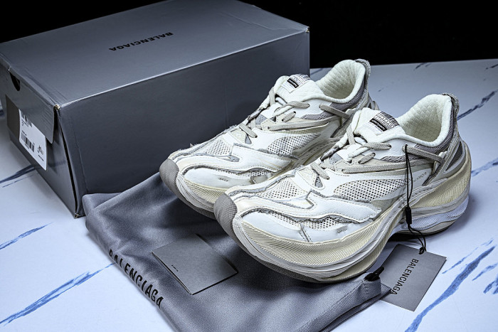 WMRTN-9191 BALENCIAGA JET THICK SOLED LOW TOP DAD SHOES BEIGE/LIGHT GRAY
