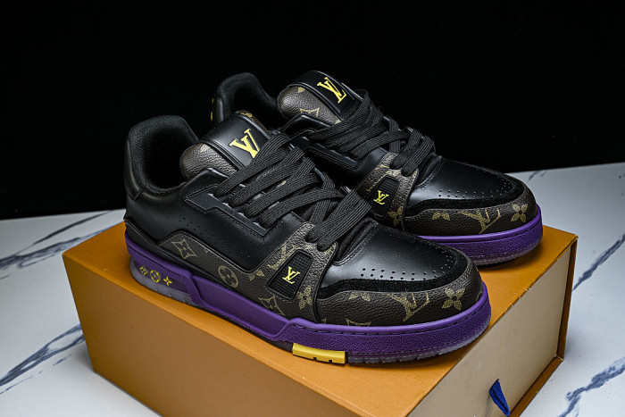 RUBBER-SOLED SPORTS CASUAL SHOES BLACK/PURPLE/BLACK