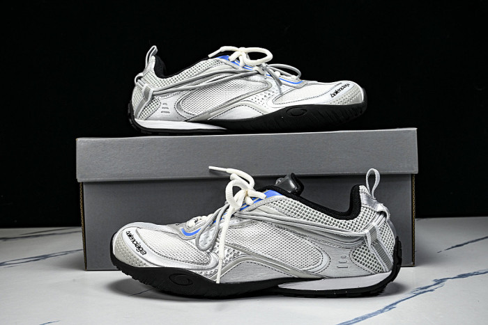 WSTGL-9114 BALENCIAGA RADAR SLIP ON LACE UP CASUAL LIFE SHOES LIGHT GRAY/GREY