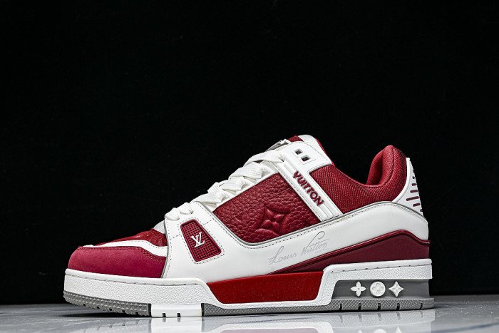 RUBBER-SOLED SPORTS CASUAL SHOES WHITE/RED