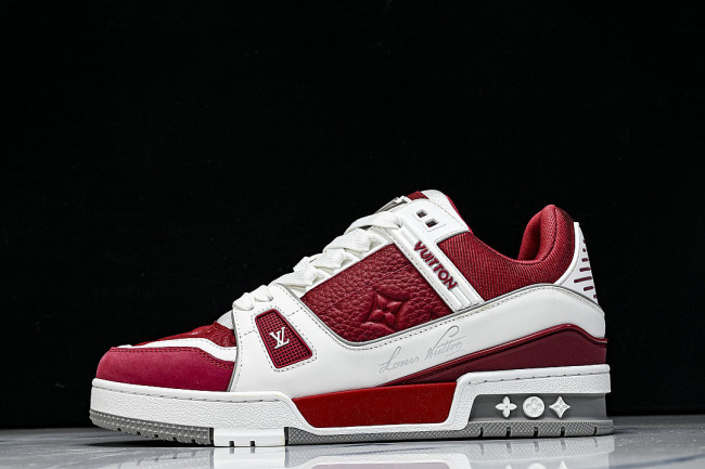 RUBBER-SOLED SPORTS CASUAL SHOES WHITE/RED