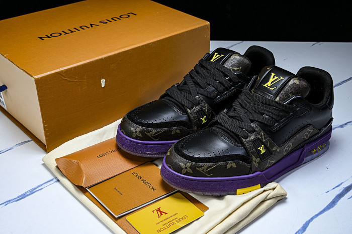 RUBBER-SOLED SPORTS CASUAL SHOES BLACK/PURPLE/BLACK