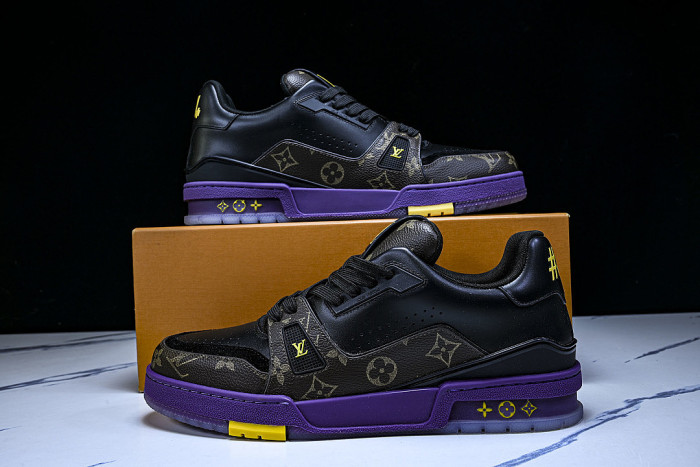 RUBBER-SOLED SPORTS CASUAL SHOES BLACK/PURPLE/BLACK