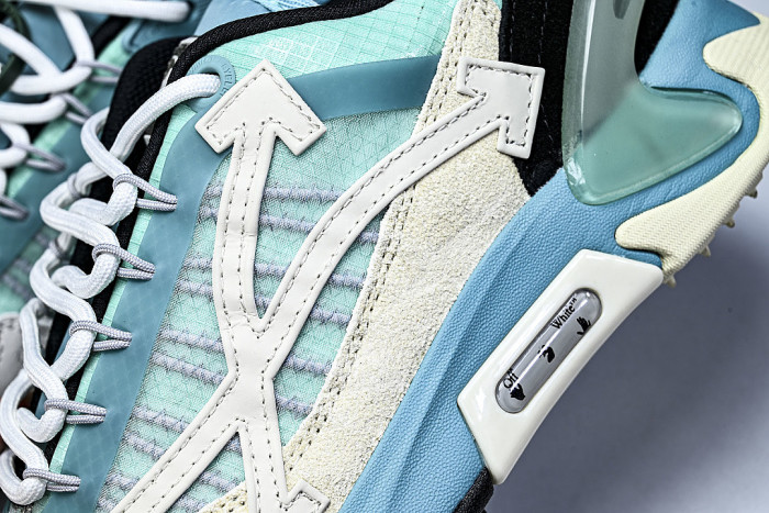 VIRGIL ABLOH MEN'S AND WOMEN'S CASUAL THREE ARROW SHAPED SPORTS SHOES SKY BLUE/WHITE