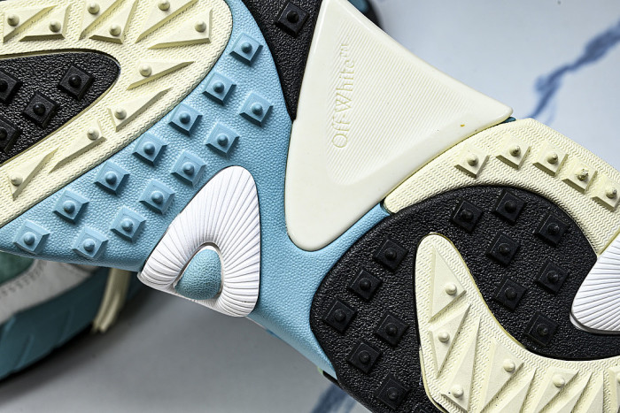 VIRGIL ABLOH MEN'S AND WOMEN'S CASUAL THREE ARROW SHAPED SPORTS SHOES SKY BLUE/WHITE