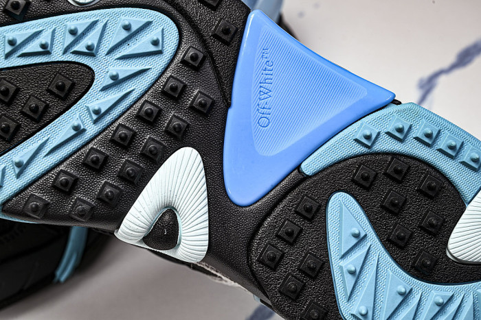VIRGIL ABLOH TRENDY DAD SHOES FOR MEN AND WOMEN THREE ARCHED CASUAL SHOES SKY BLUE/BLACK