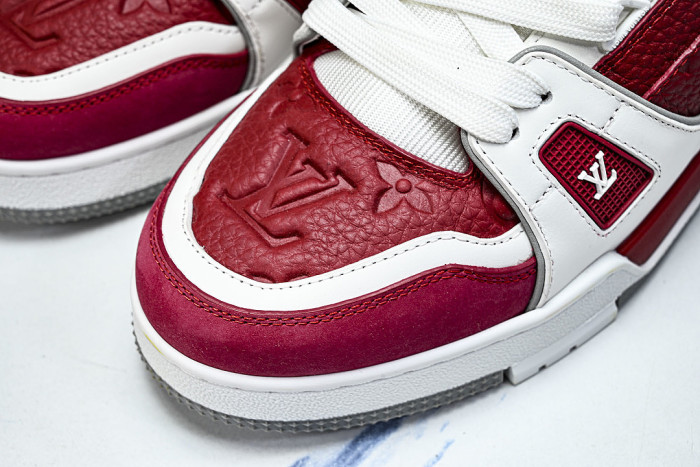 RUBBER-SOLED SPORTS CASUAL SHOES WHITE/RED