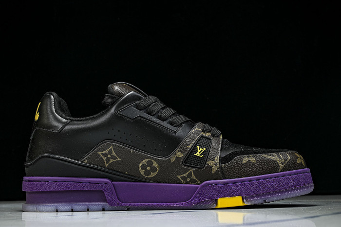 RUBBER-SOLED SPORTS CASUAL SHOES BLACK/PURPLE/BLACK