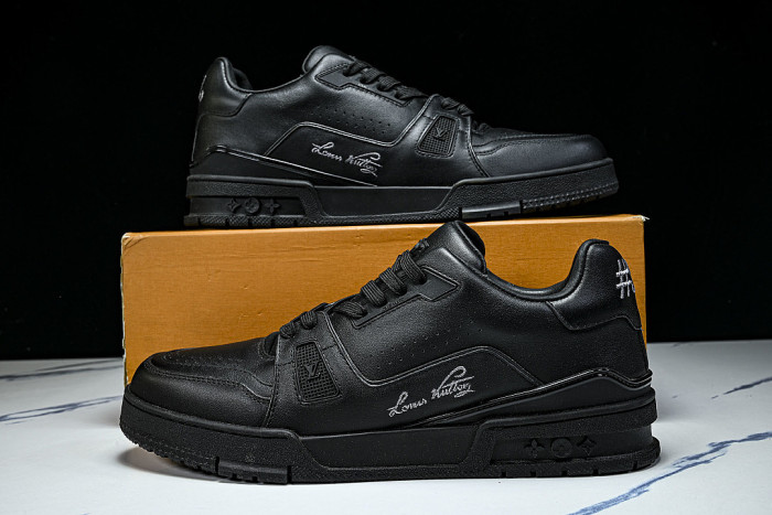 RUBBER-SOLED SPORTS CASUAL SHOES BLACK/BLACK/BLACK