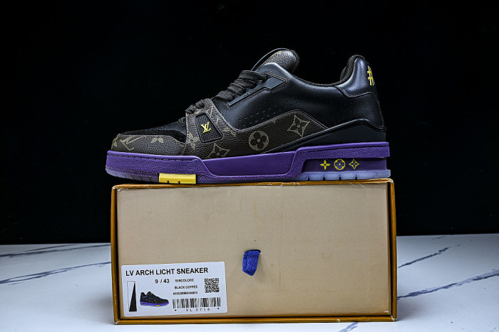 RUBBER-SOLED SPORTS CASUAL SHOES BLACK/PURPLE/BLACK