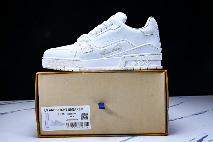RUBBER-SOLED SPORTS CASUAL SHOES WHITE/WHITE/WHITE