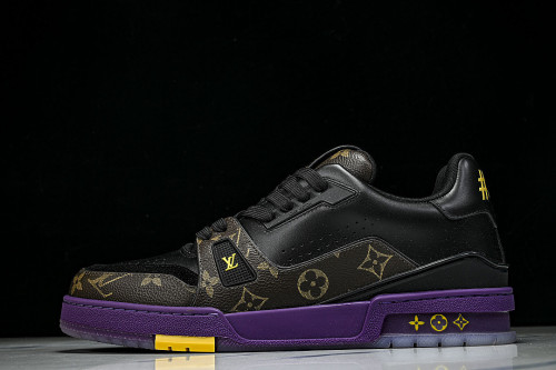 RUBBER-SOLED SPORTS CASUAL SHOES BLACK/PURPLE/BLACK