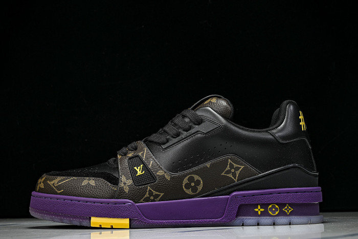 RUBBER-SOLED SPORTS CASUAL SHOES BLACK/PURPLE/BLACK