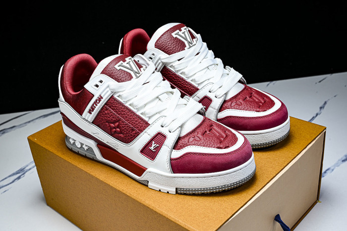 RUBBER-SOLED SPORTS CASUAL SHOES WHITE/RED