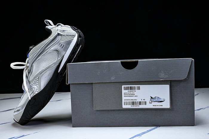 WSTGL-9114 BALENCIAGA RADAR SLIP ON LACE UP CASUAL LIFE SHOES LIGHT GRAY/GREY