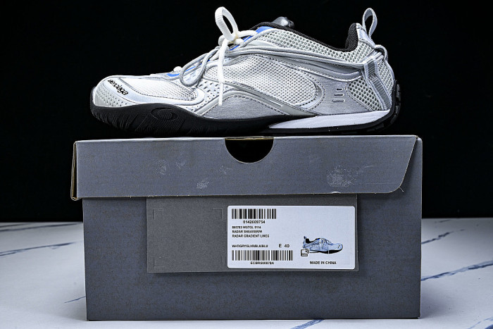 WSTGL-9114 BALENCIAGA RADAR SLIP ON LACE UP CASUAL LIFE SHOES LIGHT GRAY/GREY