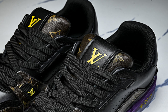RUBBER-SOLED SPORTS CASUAL SHOES BLACK/PURPLE/BLACK