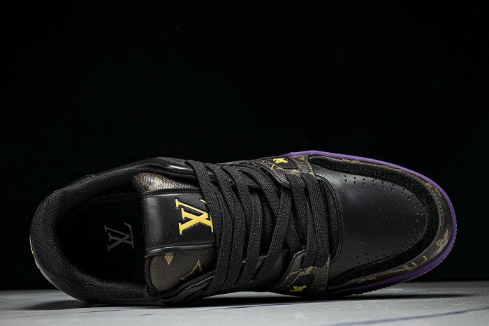RUBBER-SOLED SPORTS CASUAL SHOES BLACK/PURPLE/BLACK