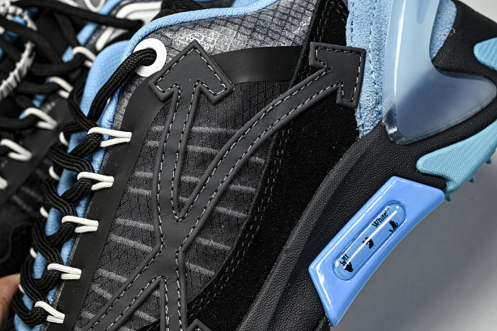 VIRGIL ABLOH TRENDY DAD SHOES FOR MEN AND WOMEN THREE ARCHED CASUAL SHOES SKY BLUE/BLACK