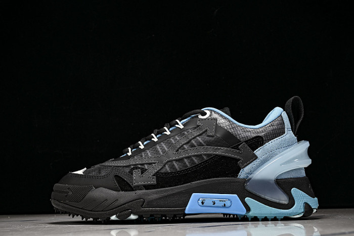 VIRGIL ABLOH TRENDY DAD SHOES FOR MEN AND WOMEN THREE ARCHED CASUAL SHOES SKY BLUE/BLACK