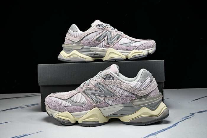 U906OHSP NEW BALANCE 9060 RETRO CASUAL SPORTS RUNNING SHOES VIOLET/BEIGE/GREY