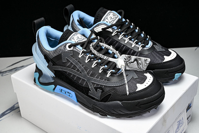 VIRGIL ABLOH TRENDY DAD SHOES FOR MEN AND WOMEN THREE ARCHED CASUAL SHOES SKY BLUE/BLACK