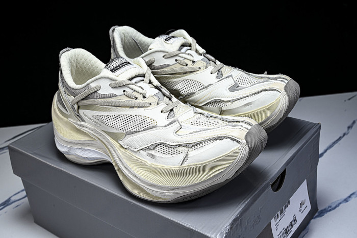 WMRTN-9191 BALENCIAGA JET THICK SOLED LOW TOP DAD SHOES BEIGE/LIGHT GRAY
