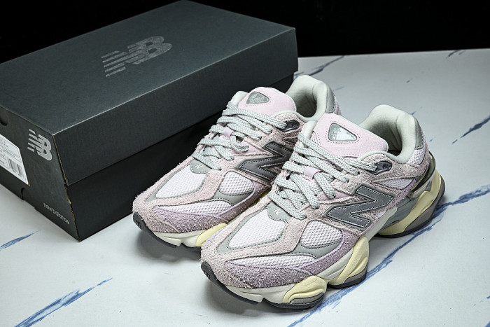 U906OHSP NEW BALANCE 9060 RETRO CASUAL SPORTS RUNNING SHOES VIOLET/BEIGE/GREY