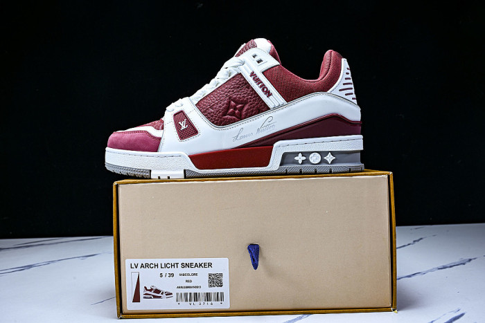 RUBBER-SOLED SPORTS CASUAL SHOES WHITE/RED