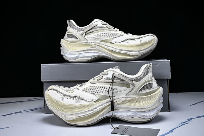 WMRTN-9191 BALENCIAGA JET THICK SOLED LOW TOP DAD SHOES BEIGE/LIGHT GRAY