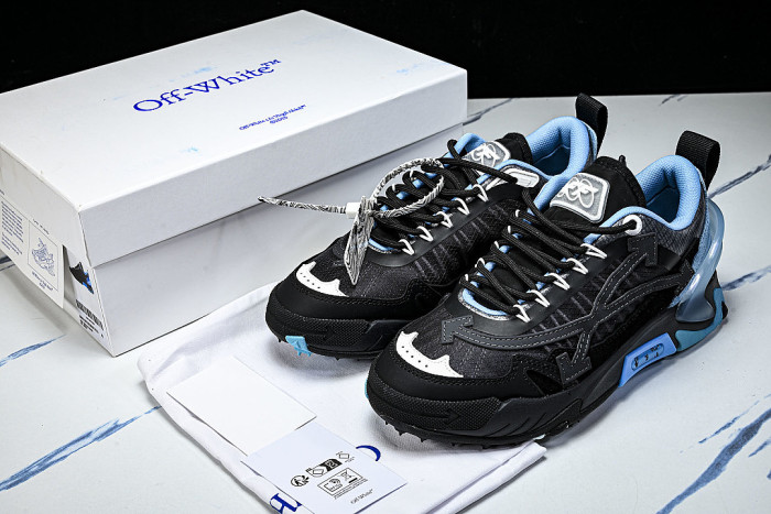 VIRGIL ABLOH TRENDY DAD SHOES FOR MEN AND WOMEN THREE ARCHED CASUAL SHOES SKY BLUE/BLACK